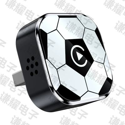 Cross-border 2-in-1 car-machine connectivity box, football carplay wireless adapter, Android Autocarplay box (Simsiz CarPlay və Android Auto) - q1a-black-football-shaped-metal-glass-android-auto-2-in-1-carplay-box-is-only-compatible-with-overseas-systems