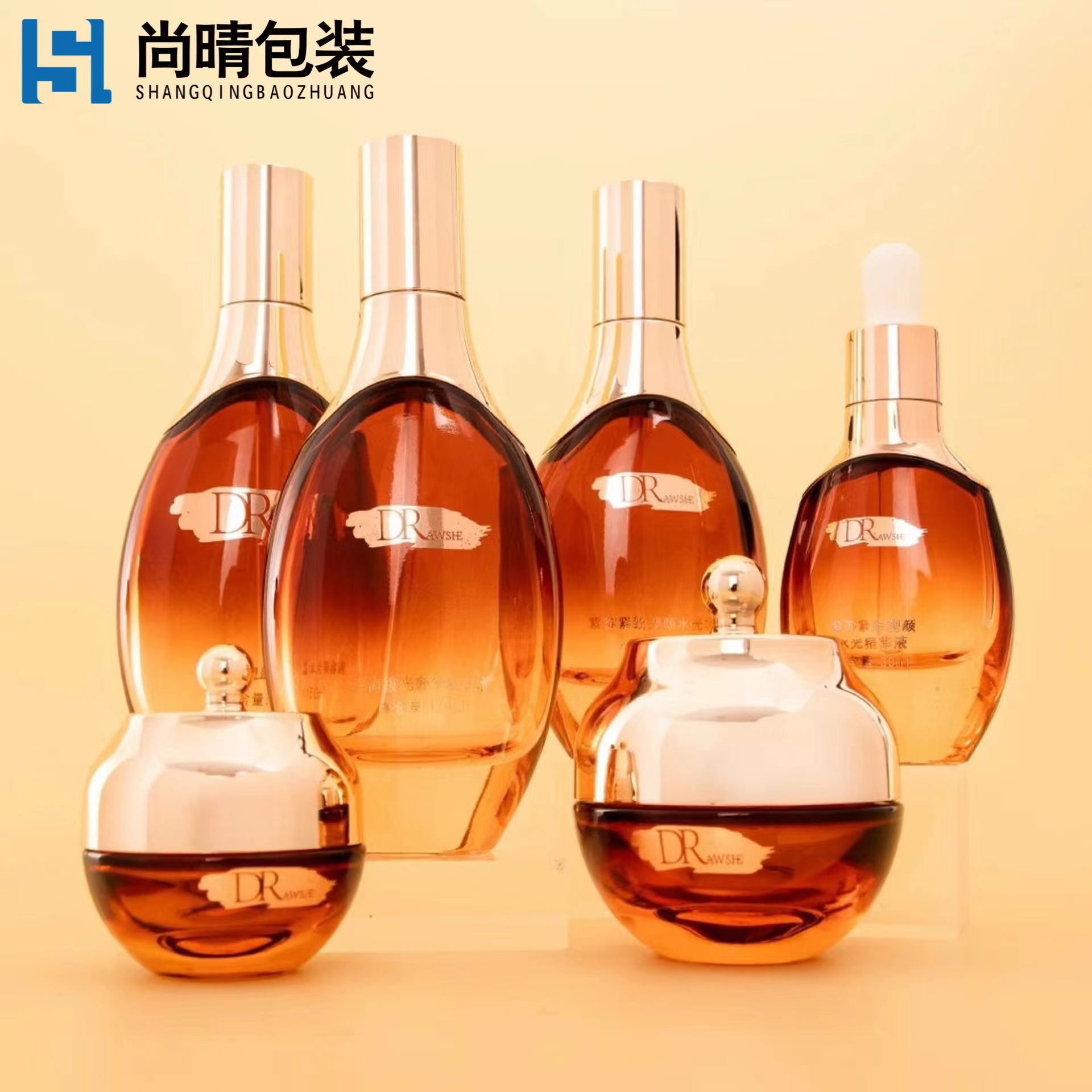 En stock botella de vidrio de traje de spray 30ml-150ml loción de prensa esencia 20g crema cosméticos sub-botella