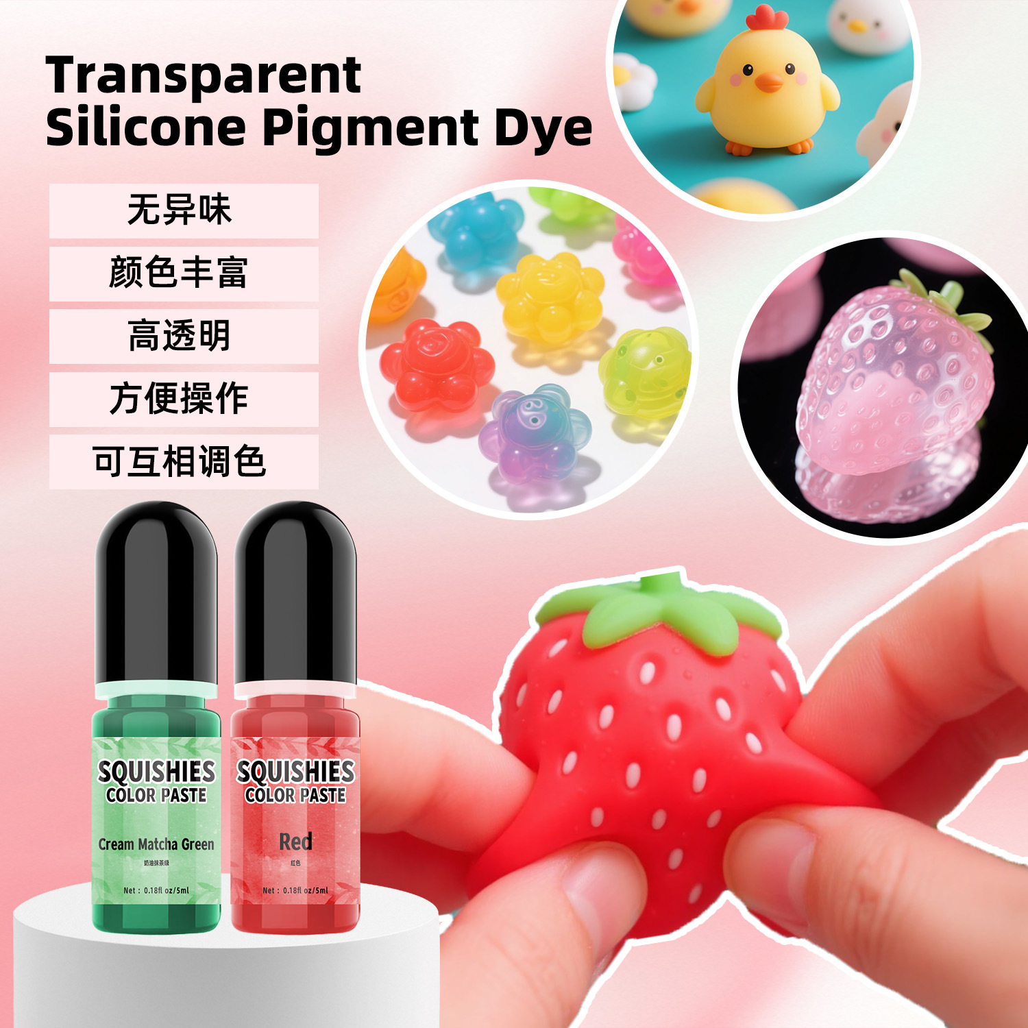Factory direct cross-border 24 color 5ML kneading silicone color essence aromatherapy candle handmad