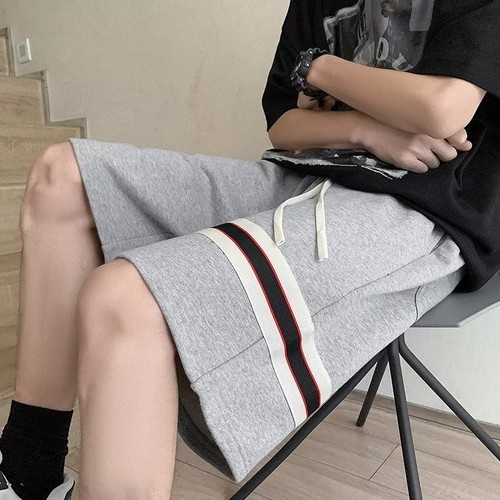 American shorts men's summer high street horizontal striped basketball sweatpants new trendy brand loose straight casual casual pants