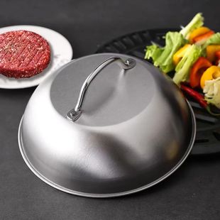 Thickened Stainless Steel Bbq Special Steak Pot Cover Outdoor Burger Teppanyaki Cover Barbecue Tool Steak Burger Cover