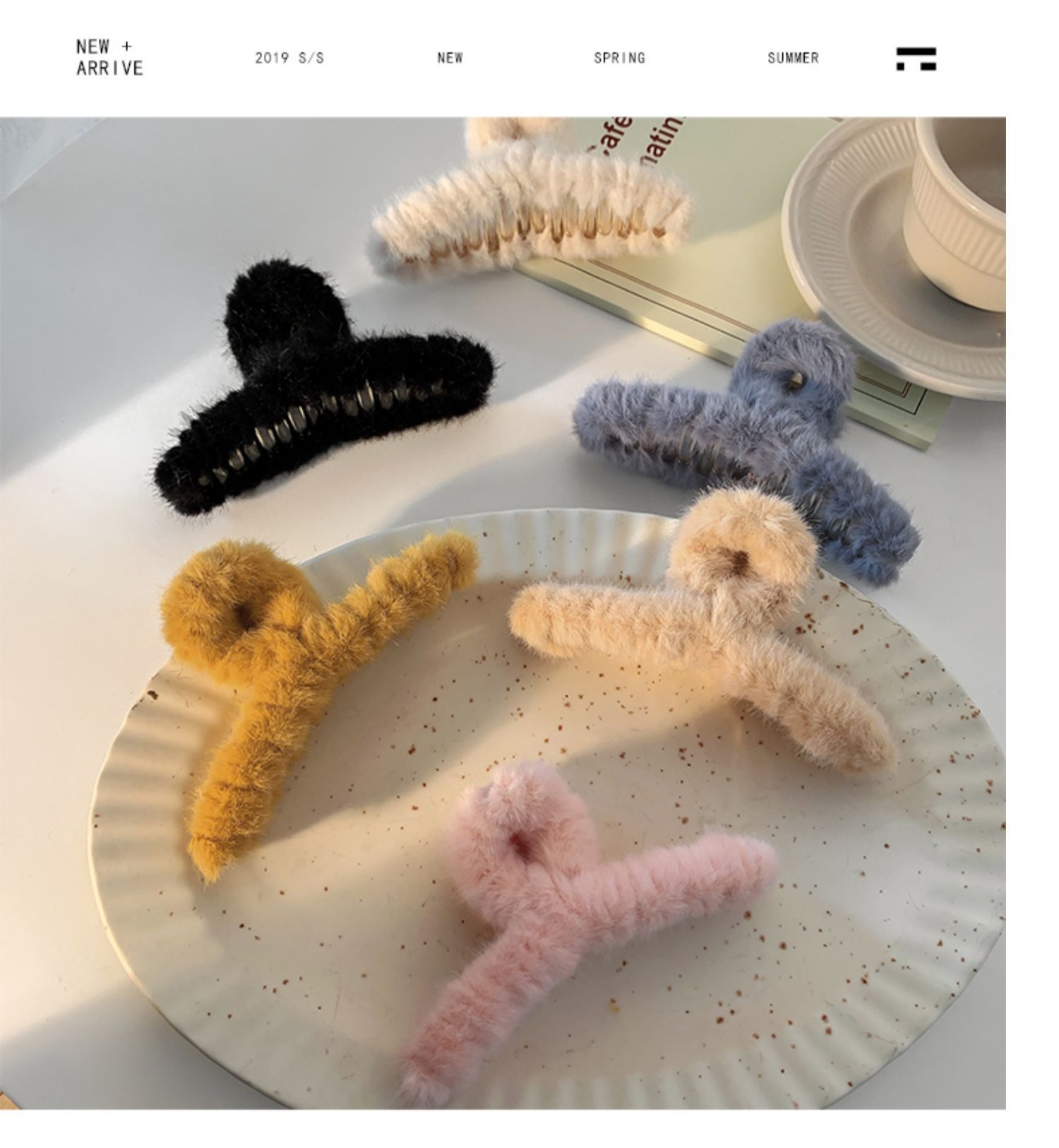 智贝详情图_1毛毛抓夹后脑勺发夹优雅气质发抓头发夹子头饰秋冬