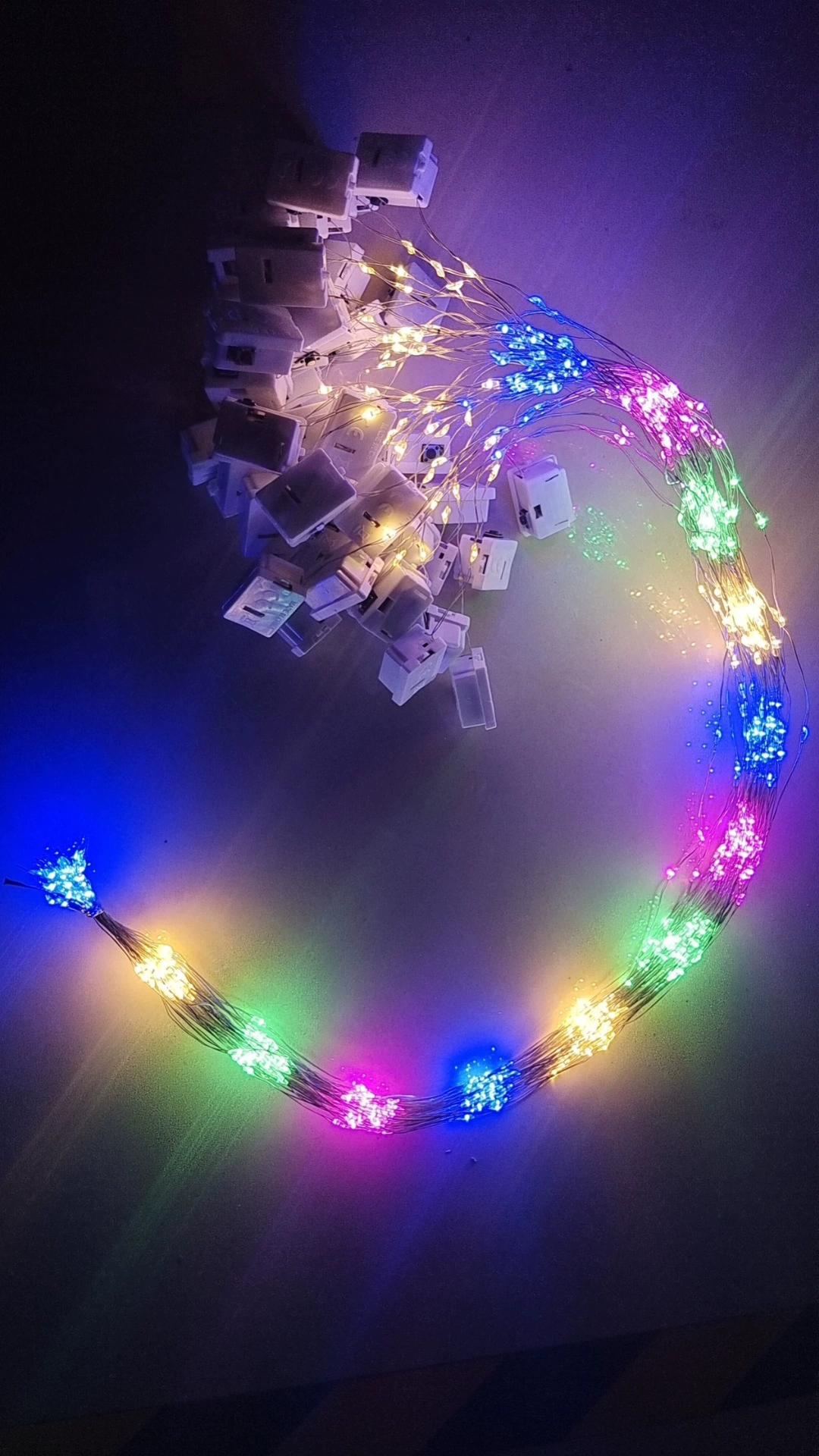 LED copper wire string lights, battery-powered (LR44/2032), waterproof, multi-length & color modes