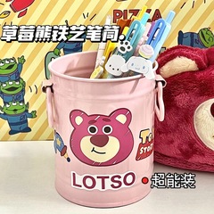 新品insいちごくま筆立て大容量デスクトップ学生寮プレゼント小衆高級化粧ブラシ収納筒