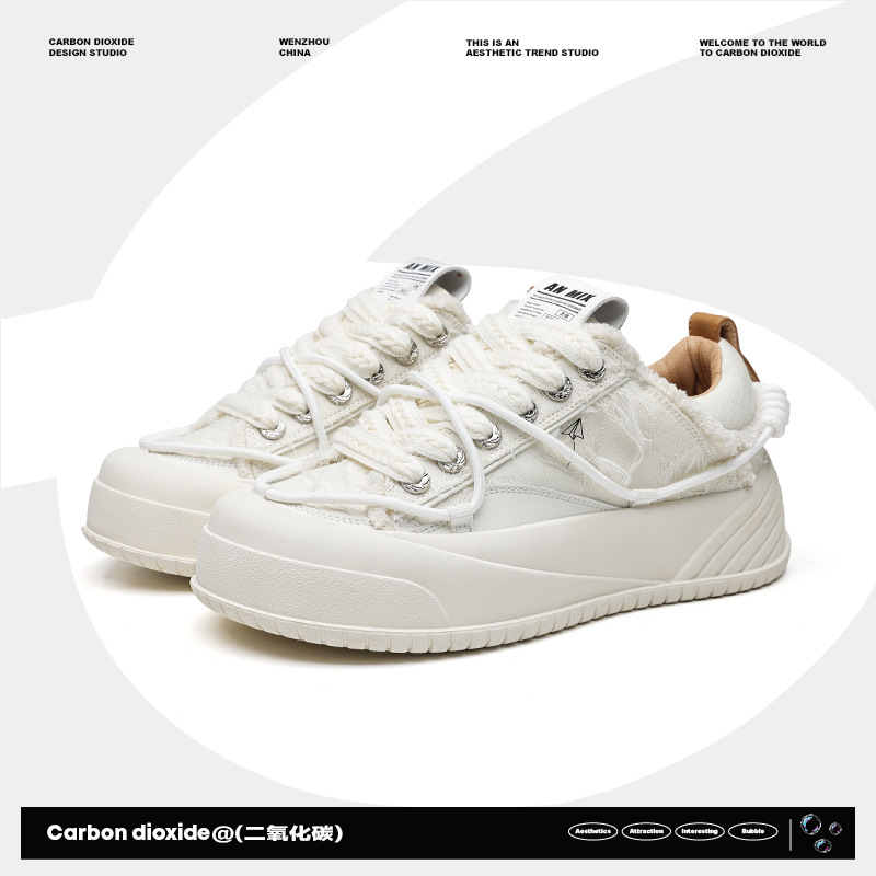 2023夏季新款厚底增高帆布鞋男鞋紙飛機百搭休閒小白鞋情侶鞋板鞋