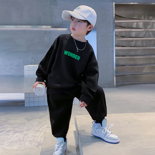 Children's clothing, boys' spring suit, spring and autumn 2024 new style, spring trendy brand clothes for middle and large children, fashionable and popular on the street
