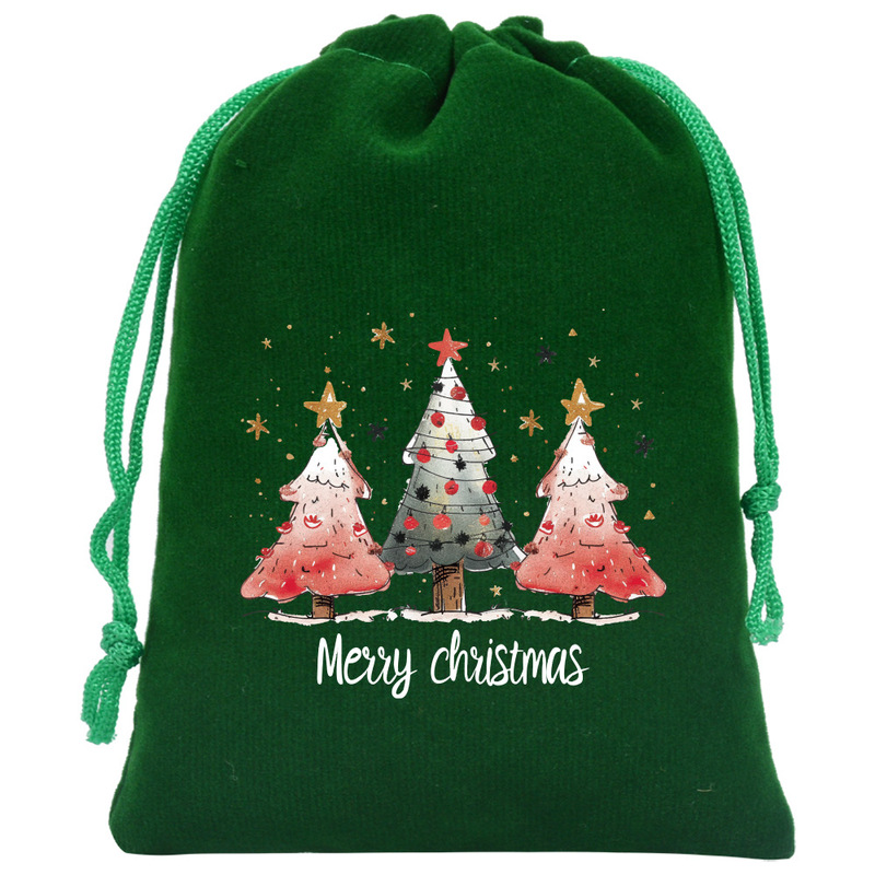 新しいクロスボーダーの新しいクリスマスベルベットバッグ、ギフトバッグ、アップルバッグ、クリスマスキャンディバッグ、巾着ポケット|undefined