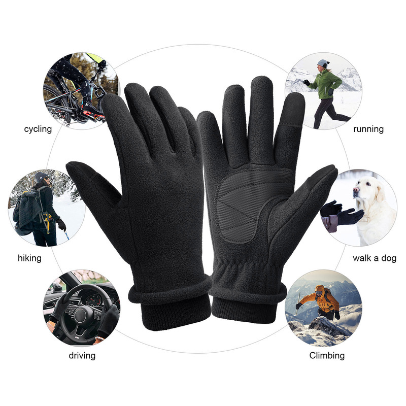 Cross-border Warm Gloves Cold-proof Windproof Sensitive Touch Screen Elastic Cuff Outdoor Sports Non-slip Cycling Gloves Winter