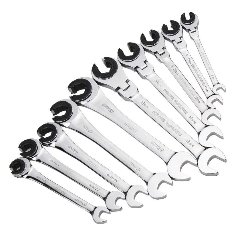 Abra la llave de tubo rápida de 72 dientes, la llave de tubo, la cabeza móvil, la llave de trinquete semiabierta que ahorra mano de obra, espacio estrecho