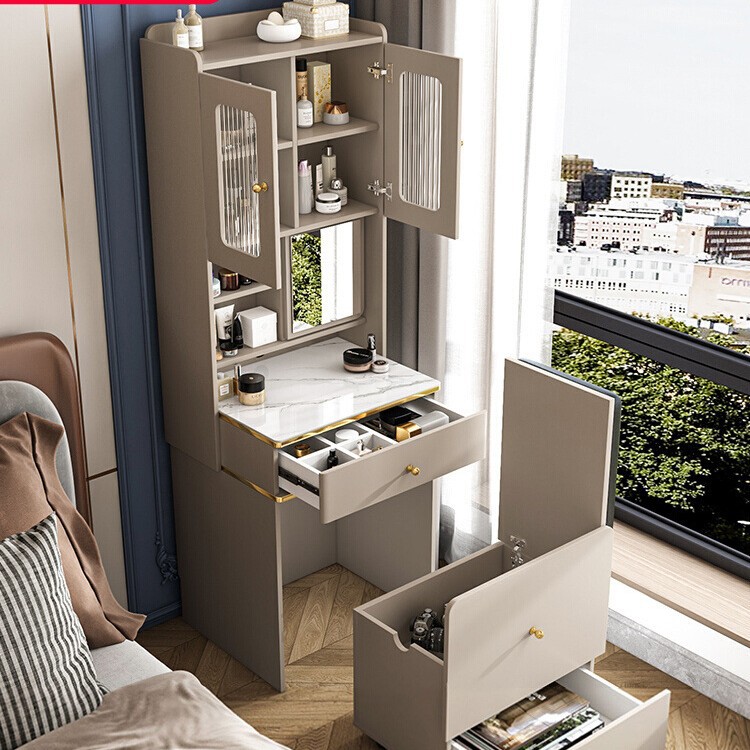 Light Luxury Bedroom Dresser Storage Cabinet Integrated Modern Simple Desk Dressing Table Internet Celebrity Small Apartment Dressing Table