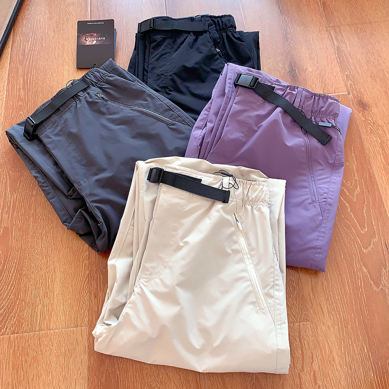 Factory Order Couple Style Windproof Waterproof Outdoor Functional Jogger Cargo Wide-Leg Pants Parachute Pants