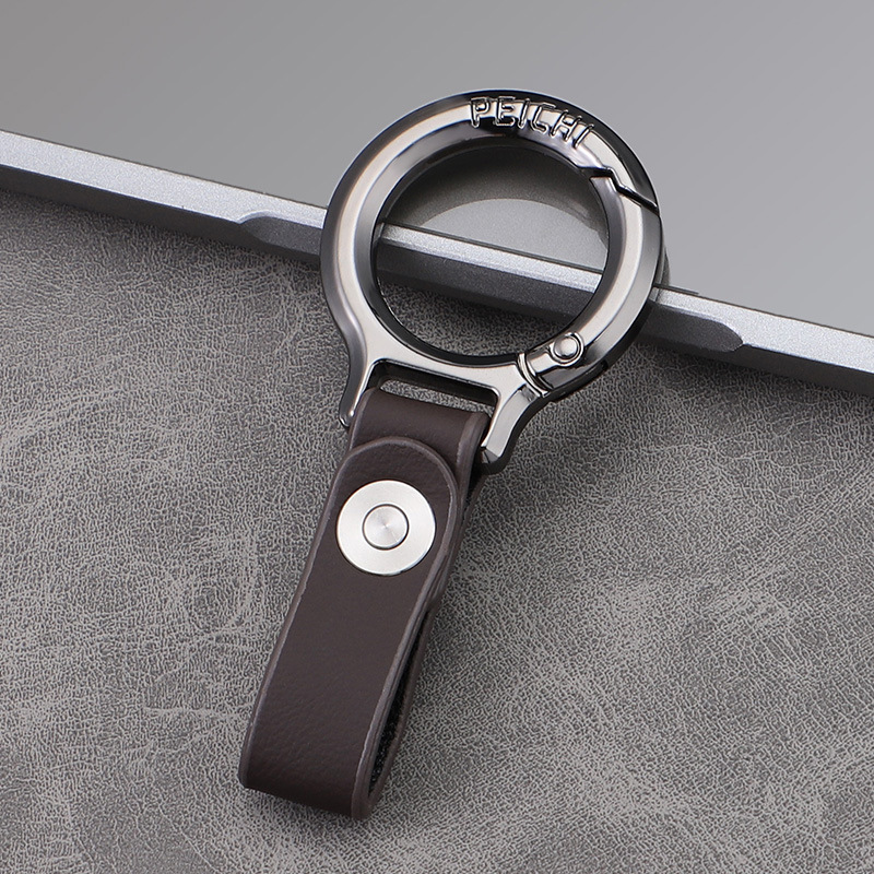 Llavero de coche de negocios transfronterizo llavero de cuero de alta gama para hombre colgante de metal de regalo personalizado simple