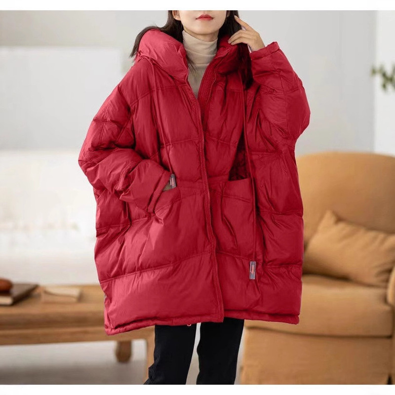 Cross-Border New Style Women's Mid-Length down Jacket 2026 Winter Hooded Plus-Size Loose Maternity Thick Coat Cross-Border New Style Women's Mid-Length down Jacket 2026 Winter Hooded Plus-Size Loose Maternity Thick Coat