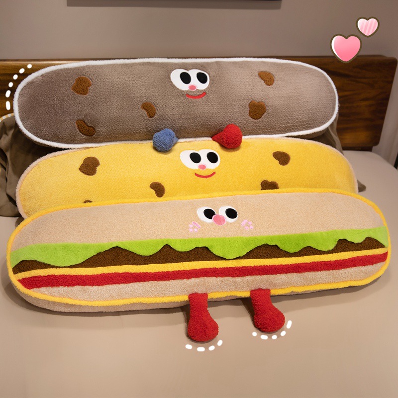 Hamburger Cookie Pillow, Bedside Car Decoration Cushion, Can Be Used for Sleeping and as a Sofa Cushion, Special Bedside Cushion