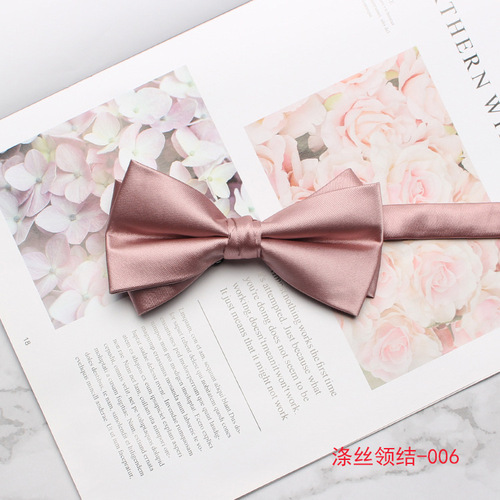 Factory direct supply solid color bow tie men and women banquet performance suit shirt dress double bow tie