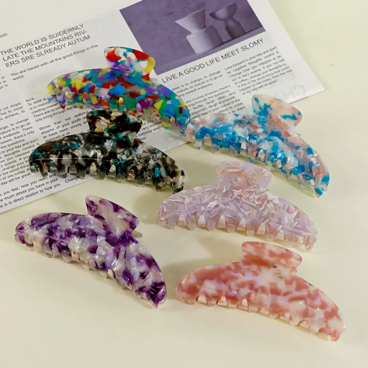 逸意饰品高级感醋酸香蕉夹百搭大号月牙形醋酸抓夹简约复古头饰