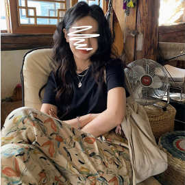 休闲花裤子夏季新款垂感高腰宽松显瘦直筒拖地裤