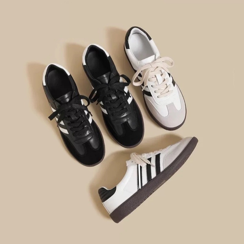 Cowhide Edition ~ Desun Shoes Women's Four Seasons Board Shoes Casual fleece-lined sneaker Flat Heel White Shoes Retro Forrest Gump Shoes