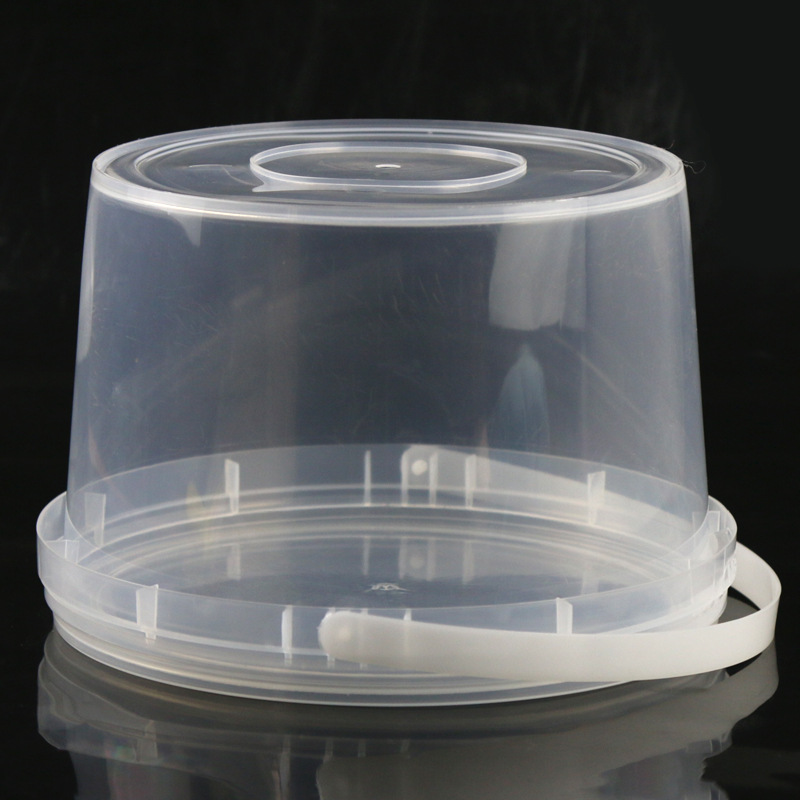 Plastic bucket factory wholesale high transparency storage bucket toy food packaging handle PP sealed bucket with lid transparent round bucket