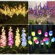 Solar Green Plant Tulip Lamp Courtyard Decorative Lantern Outdoor Waterproof Night Light with Simple Atmosphere Light Flower