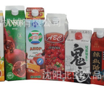 全自动苹果醋屋顶型纸盒灌装机厂家沈阳北亚
