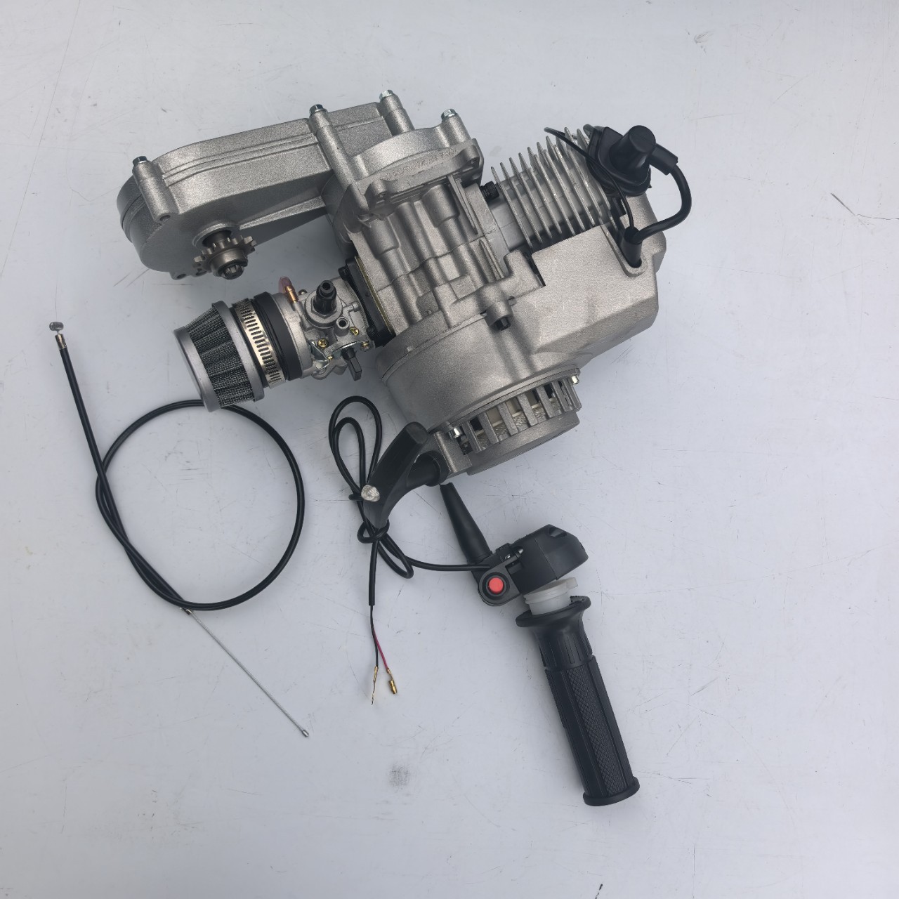 Mini Motorcycle Accessories 47/49Cc Small Off-Road Vehicle All-Aluminum Hand-Pull 0.1kg Stroke Engine Gasoline Engine Silver Color