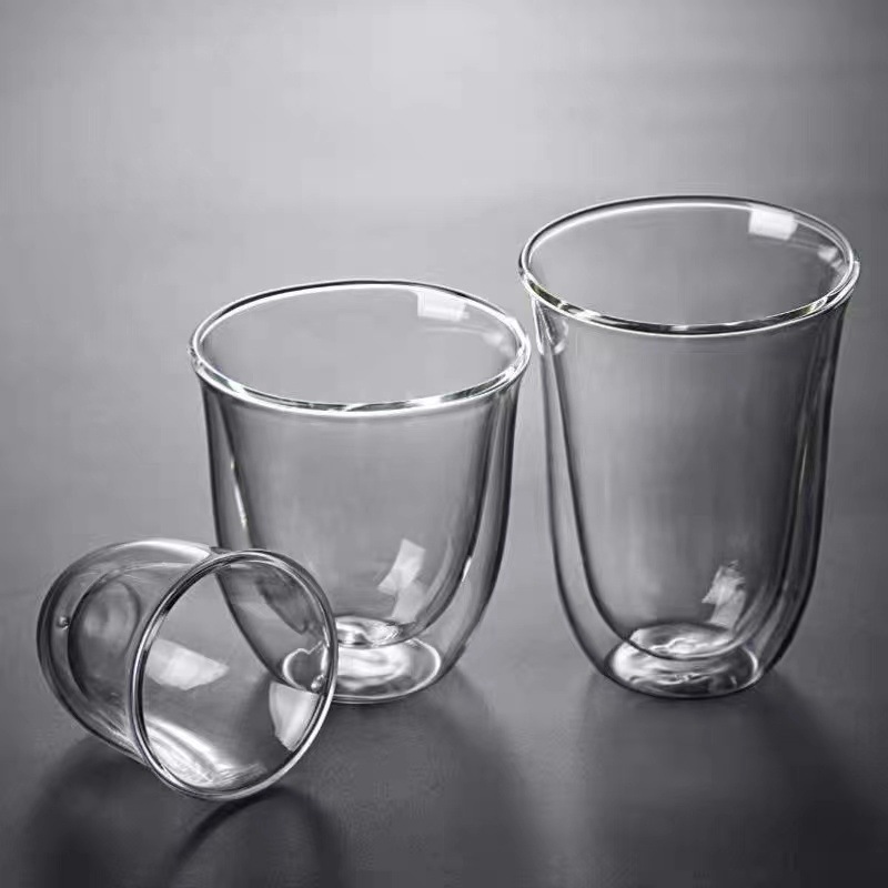 Hogar multi-modelo creativo taza de café de doble capa taza transparente taza de agua aislada taza de vidrio de doble capa taza de beber