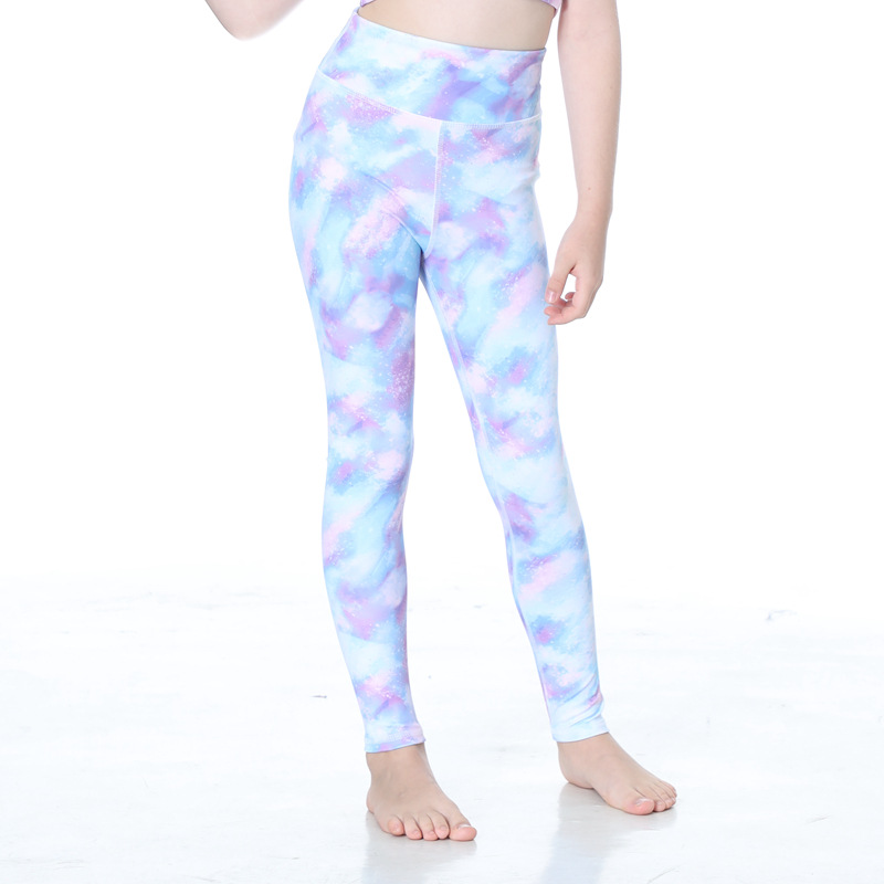 New Printed Children's Yoga Clothes Suit Girls Fitness Elastic Quick-drying Sports Running And Playing Training Clothes