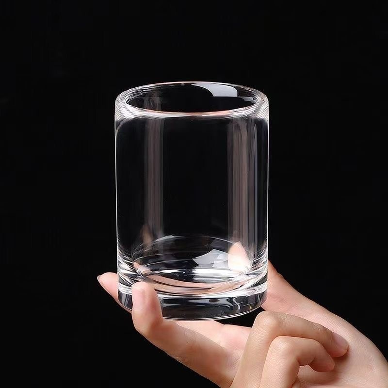 东海原矿原石水晶杯老师傅手工打磨茶杯主人杯2支装玻璃杯酒杯|undefined