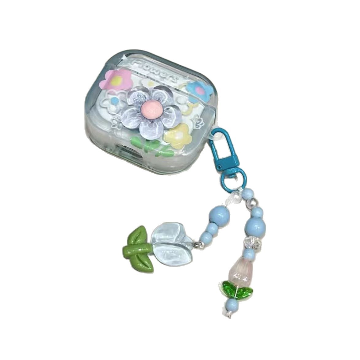 Pequeñas flores azules glaciares frescas para airpods 3 generación cubierta de verano flor estereoscópica pro3 auriculares image 5