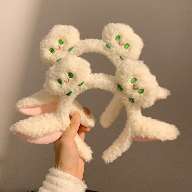 Donne, Nuovo accessorio dolce dei cartoni animati, Fascia per capelli in peluche per bambini, Grazioso ornamento per capelli per lavarsi il viso_voghion.com