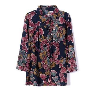 中老年夏装奶奶60衬衫老太太中老年衣服70春装上衣妈妈棉绸衬衣