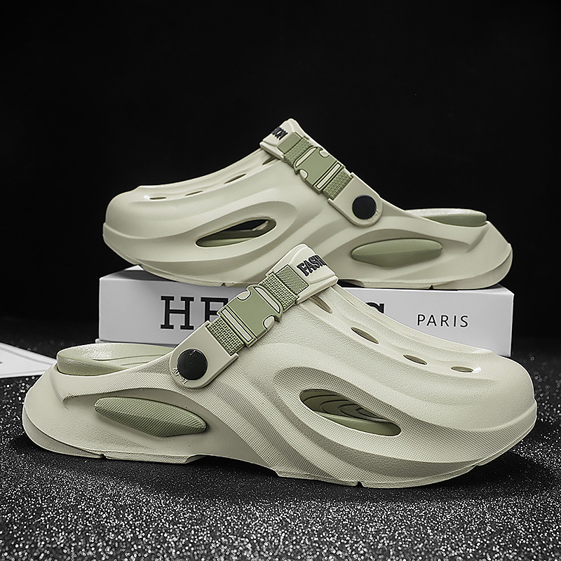 2025 verano nuevo estilo eva deportes al aire libre hombres y mujeres ocio suela gruesa hueco Baotou aumento par zapatos con agujeros