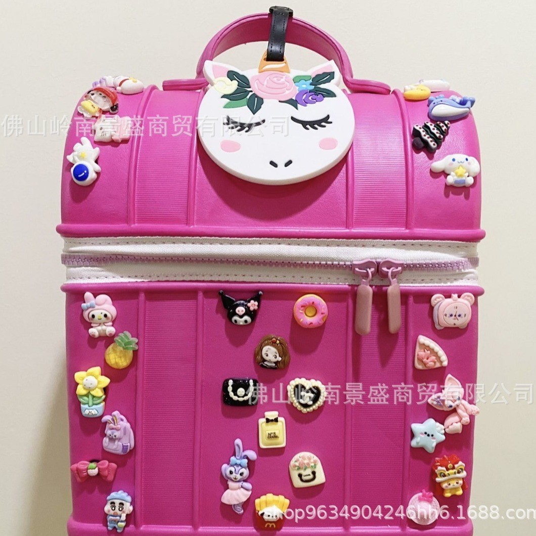 Niños agujeros decoración guardería para niños niñas mochila EVA lindos dibujos animados DIY mochila de hombro de gran capacidad