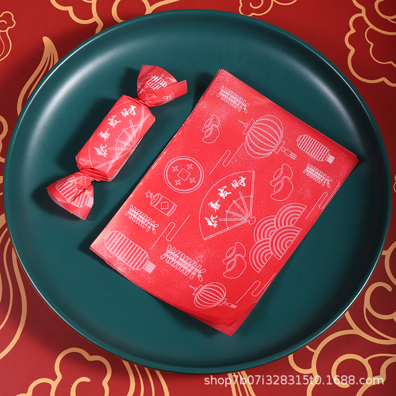 Papel de embalaje de papel de turrón embalaje de papel de caramelo embalaje de papel de turrón papel de caramelo de arroz glutinoso 100 piezas