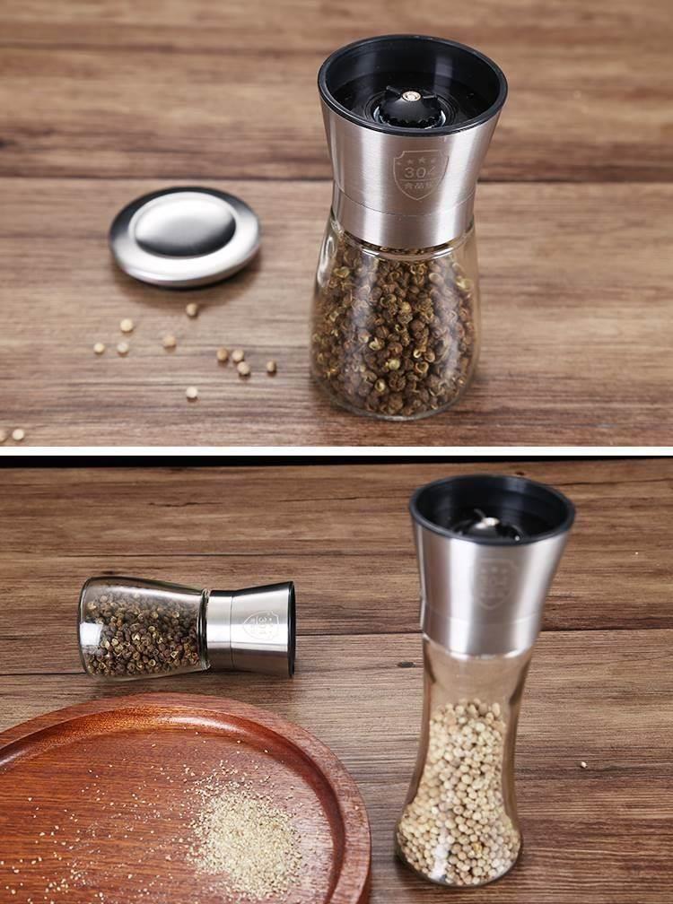 Manual Pepper Grinder Wooden Spice Mill for Black Pepper Sea Salt Sichuan Peppercorn Seasoning Shaker preparation