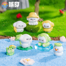 可爱雨天快乐小狗 苔藓微景观卡通小狗装饰品配件车载桌面小摆件