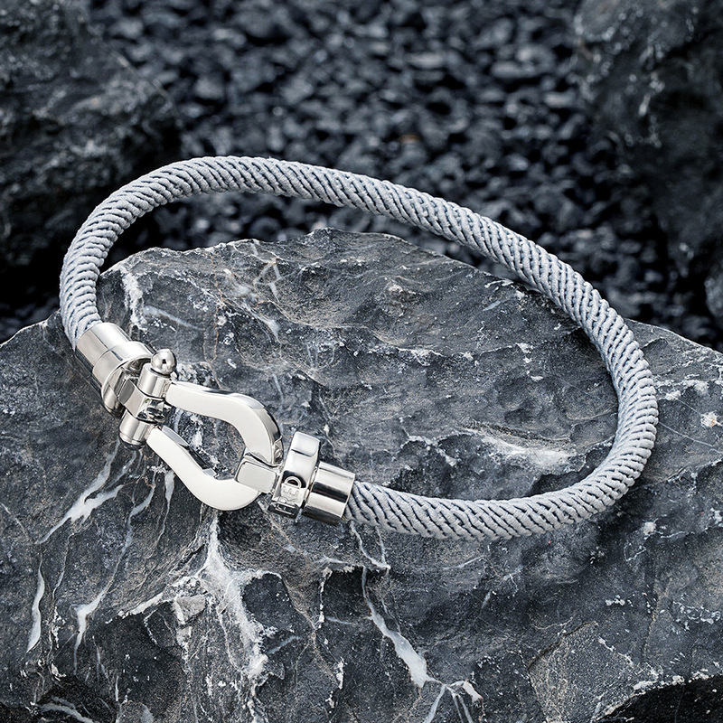 Cross-Border Stainless Steel Horseshoe Buckle Braided Rope Bracelet Multi-Color Industrial Style Men's and Women's Bracelets Manufacturer Spot Wholesale Cross-Border Stainless Steel Horseshoe Buckle Braided Rope Bracelet Multi-Color Industrial Style Men's and Women's Bracelets Manufacturer Spot Wholesale