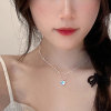 Retro fashionable necklace, chain for key bag  heart-shaped hip-hop style, sweater, Korean style, silver 925 sample