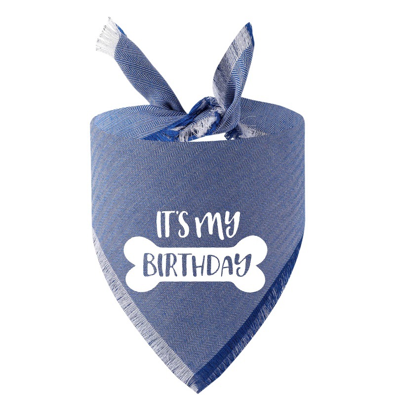 Tanpopo poliéster algodón perro saliva toalla cumpleaños bufanda toalla cuadrada mascota perro bufanda mascota cumpleaños saliva toalla