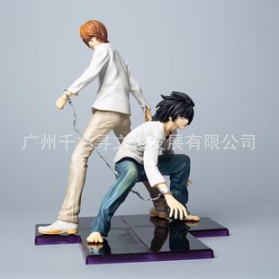 Death Notes Electric Shock Gk Night God Moon & L Statue Animation Figure Wholesale Doll Model Ornament