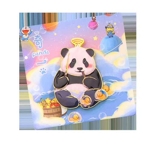 Original Chinese-style Panda Brooch: Chengdu Travel Souvenir, Zoo Memorial Gift, Cartoon Mini-Animal Badge