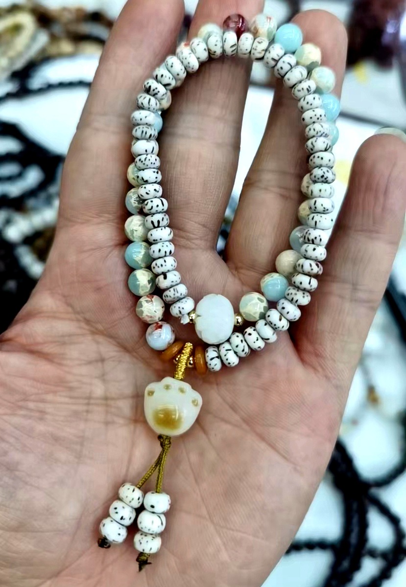 Piedra de ágata natural, perlas de madera, pulseras de cuentas, joyas de estilo nacional, pulseras de piedra Shoushan de estilo chino.