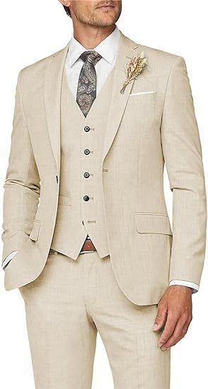 Nuevo traje de hombre conjunto de tres piezas casuales de negocios banquete de baile delgado traje de boda vestido de playa