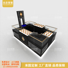 香水香氛展览柜护肤品精油展柜定制设计饰品玻璃中岛矮柜出口国外