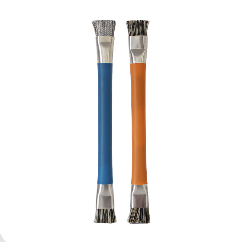 Cepillo de cerdas duras de dos cabezas, cerdas de cerdo, reparación de teléfonos móviles, cepillo de limpieza de cenizas, limpieza de almohadillas, cepillo de alambre de eliminación de polvo antiestático