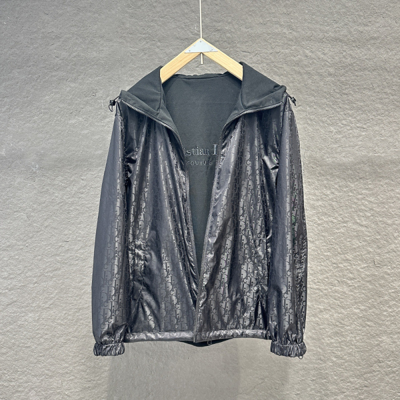 2025 Autumn Men's Nylon Jacquard Hooded Reversible Jacket with Knitted Lining and Embroidered Fashion Jacket 2025 Autumn Men's Nylon Jacquard Hooded Reversible Jacket with Knitted Lining and Embroidered Fashion Jacket