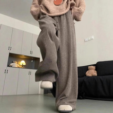 美拉德垂感糯米裤女款秋季新款胖mm大码显瘦休闲宽松bf慵懒风裤子