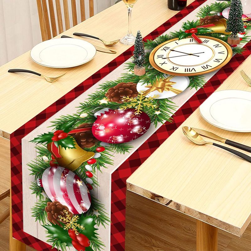 クリスマスベルクリスマスボールテーブルフラッグクロスボーダー新しいクリスマステーブルフラッグクリスマスパーティーテーブル装飾ホリデーテーブルフラッグ|undefined