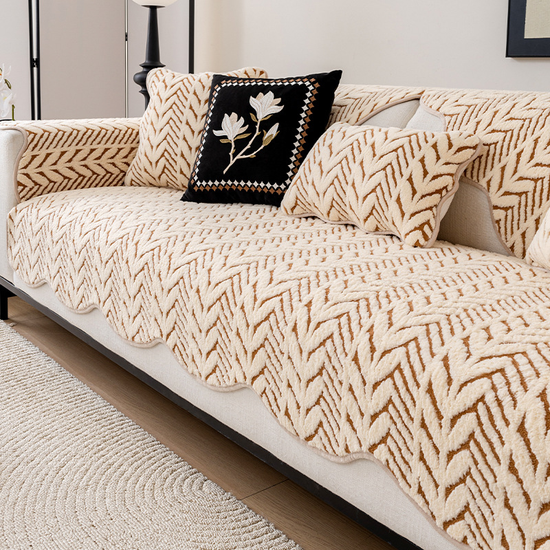 2024 otoño y invierno nuevo anti-deslizante ligero relajado sensación de sofás de peluche cojín de piel cubierta de sofá simple toalla de respaldo de cubierta completa